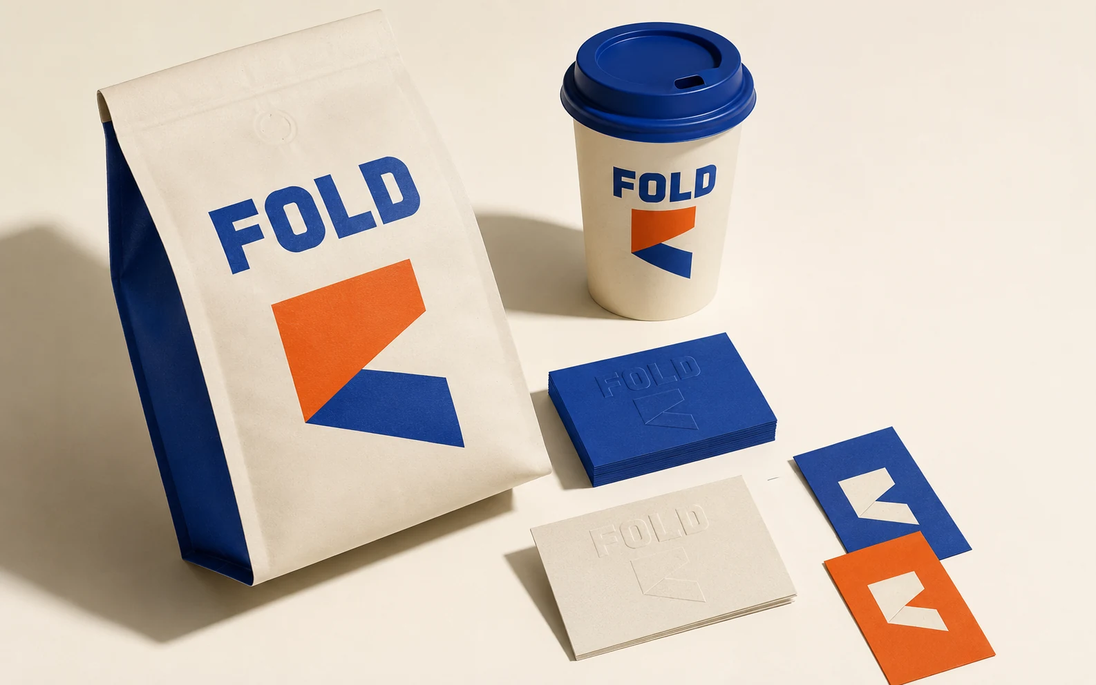Fold coffee roastery brand identity and packaging concept